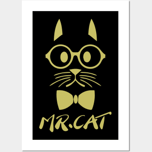 Gold Mr Cat Posters and Art